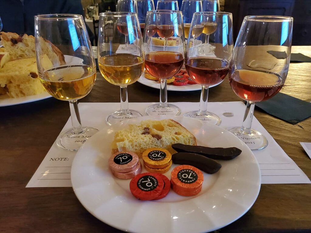 Degustazione di Vin Santo di Vigoleno con cioccolato e dolci