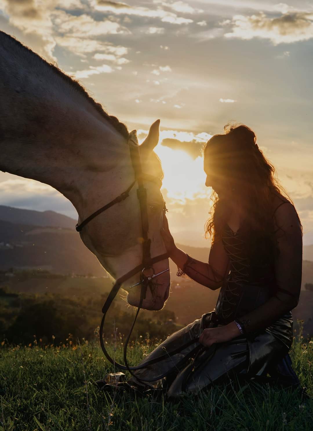 Passeggiata a cavallo al tramonto