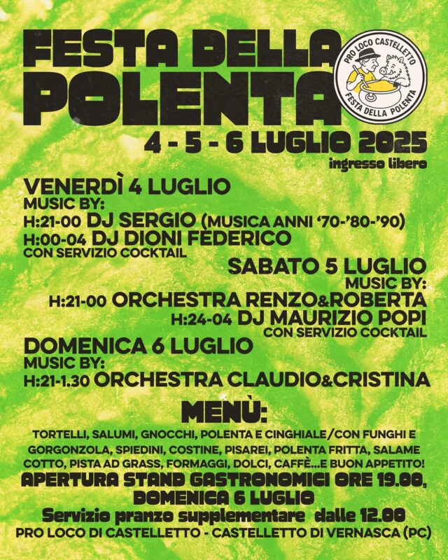 Festa della Polenta - Castelletto di Vernasca - Alta Val d'Arda